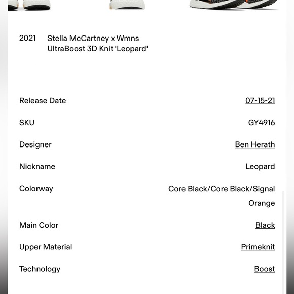 EUC Adidas x Stella McCartney  UltraBoost 2021 3D Knit 'Leopard' (Women's 6) - Picture 6 of 16